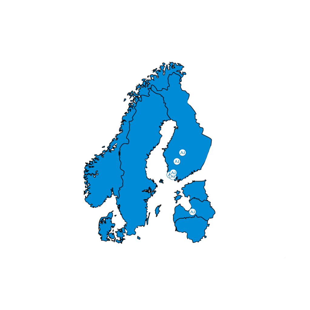 Suomen, Baltian ja Pohjoismaiden kartta
